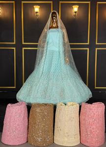 Tela de encaje bordada con lentejuelas y cuentas, malla textil para vestidos indios y pakistaníes, lehenga de boda, velo - Product Image 1