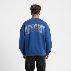 Sudaderas de Forro Polar con Pedrería para Hombre, Casuales, 100% Poliéster, Cuello Redondo, Manga Larga, Hombros Caídos, Corte Holgado - Product Image 2
