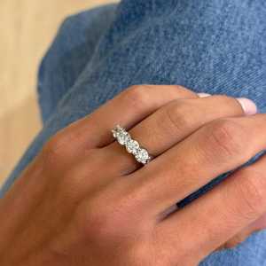 Floating Stackable <b>Rings</b> Round Lab Grown Diamond Prong Set 14k 18k Solid Gold Dainty Solitaire Straight <b>Stack</b> Bands Manufacturer - Product Image 6