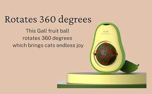 OEM Multifunctional Avocado-Shaped Catnip <b>Ball</b> Toys Rotating Molar Teeth Cleaning Health Care & Supplements <b>for</b> Cats - Product Image 5