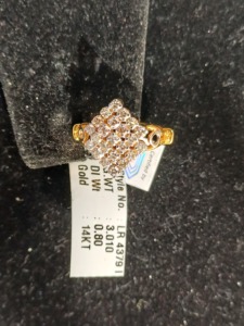 Designer 14K <b>Gold</b> Women <b>Ring</b> with Brilliant CZ Square Cluster Premium Bridal Fashion Jewelry Supplier - Product Image 3