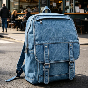 OEM Custom Women's Denim Business Casual Computer Bag Outdoor Travel Student Bag Multi-Functional Daily Use Bag - Product Image 2