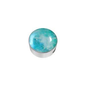 Premium Silver Plated Fine Classic 925 Silver Slider Green Moonstone Mix Shapes Spring <b>Lock</b> <b>Cable</b> Chain Bezel Setting Pack 6 - Product Image 4