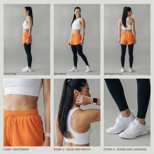 Leggings de sport taille haute pour femmes, longueur intégrale, avec cordon de serrage à la taille, shorts de sport pour la gym, vêtements de sport pour femmes, pantalon court double couche - Product Image 5
