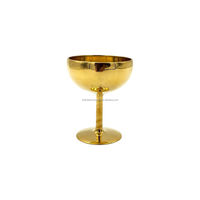 Verre à champagne de luxe de 4 pouces en laiton véritable fait main, ustensile de cuisine thaïlandais élégant et robuste, idéal pour servir des vins et des cocktails, spécialité durable de 50 ans
