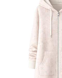 Sudadera con capucha larga personalizada con cremallera, color marfil, para mujer, abrigo de invierno con forro polar, ropa exterior informal con bolsillos, fabricante mayorista OEM personalizado - Product Image 4