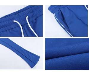 Pantalones de chándal de algodón de felpa para hombre, de cintura alta, holgados, acampanados, de pierna ancha, estilo casual, bordados, de peso pesado, con cordón - Product Image 2