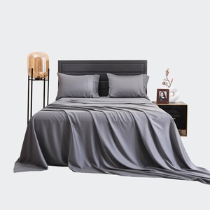Ensemble de literie d'hôtel en fibre de bambou douce, draps de lit d'hôtel de qualité supérieure, housse de couette, taies d'oreiller avec tissu respirant et rafraîchissant - Product Image 1