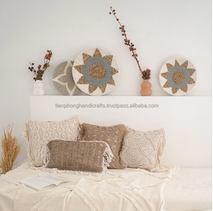 Décoration de panier mural tissé en jonc de mer, artisanat vietnamien - Product Image 5