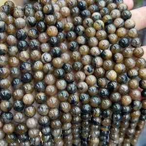 ลูกปัดไคแอสโตไลต์สีน้ำตาล ลูกปัดหินอัญมณีทรงกลมธรรมชาติ สำหรับทำเครื่องประดับ งานฝีมือ DIY - Product Image 3