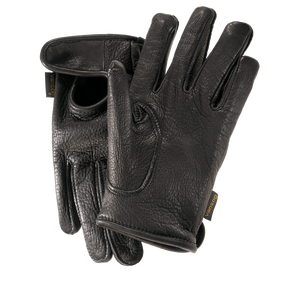 Guantes de conducción de cuero de piel de ciervo negro - Product Image 3
