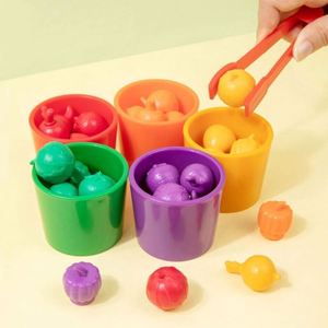 Juguetes Preescolares para el Reconocimiento de Colores, Juegos de Aprendizaje de Matemáticas, Conteo de Frutas con Vasos de Clasificación - Product Image 4