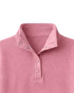 Sudadera con capucha de forro polar rosa extragrande para mujer, con cuello de botón a cuarto, bolsillo canguro, gruesa, de invierno, de fabricante - Product Image 5