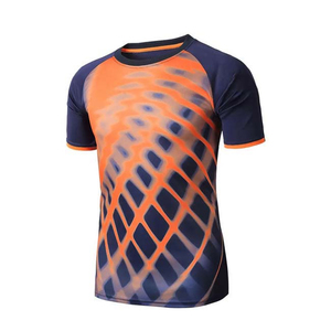 Men's Geometric Printed Raglan Sleeve T-<b>Shirt</b> Quick Dry Slim Fit Sporty O-Neck <b>100</b>% <b>Polyester</b> Knitted Sublimation Transfer Print - Product Image 2