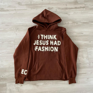 Survêtement unisexe streetwear pour homme, à capuche uni, avec pantalon évasé zippé, broderie effet usé et patchs, pantalon de jogging délavé à l'acide - Product Image 6