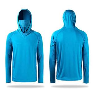 <b>Mens</b> Lightweight Hooded Fishing Shirt UPF 50 Quick Dry Solid Color Polyester <b>Long</b> <b>Sleeve</b> Pullover <b>Top</b> - Product Image 1