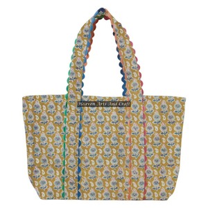 Sac de plage en coton imprimé à la main avec motif Ric Rac, avec 2 poignées, sac à bandoulière - Product Image 1