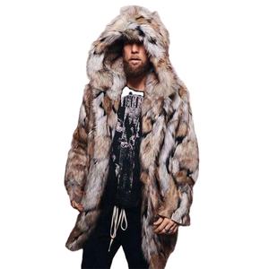 Private Label <b>Mens</b> Faux Fur <b>Coat</b> Custom Branding Luxury Winter Factory Made Mink Fur Overcoat <b>Long</b> Jacket - Product Image 1