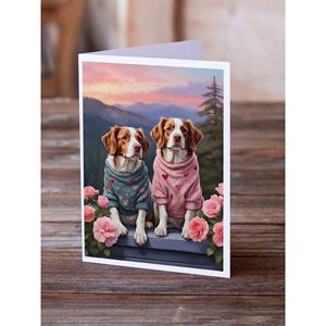 Lunatique Welsh Springer Spaniel Deux Coeurs Cartes De Voeux Pack 8 Cartes Vierge A7 Note Avec Enveloppes Taille 5x7 - Product Image 2