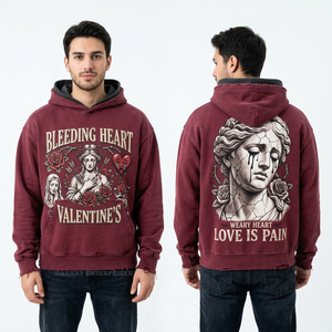Sudadera con Capucha de Algodón Orgánico Sostenible y Poliéster Reciclado para Hombre, Sudadera Ecológica Personalizada de Forro Polar, Ropa Urbana Sostenible de Fábrica - Product Image 3