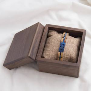 Wooden <b>Watch</b> Box With Snap Closure Durable Wood Inner Material Rectangle Shape - Product Image 2