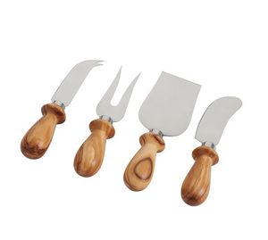 Juego de 6 piezas premium de cuchillos para queso de acero inoxidable con mango de madera, accesorios para charcutería, cortador, rebanador y tenedor para queso - Product Image 3