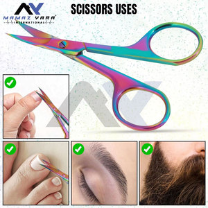 Tijeras para Cejas y Uñas de Acero Inoxidable con Recubrimiento de Titanio Colorido, Afiladas y Precisas, de Marca Privada, para Recorte Profesional - Product Image 2