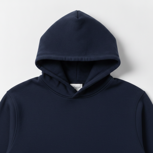 Sudadera con Capucha Azul Marino para Hombre, Corte Regular, Felpa Francesa de Algodón, Informal, con Bolsillo Delantero, para Otoño - Product Image 3