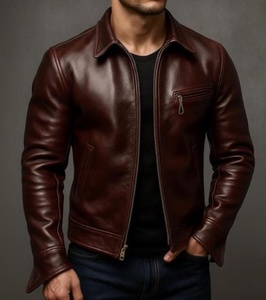 Chaqueta de Motociclista Impermeable de Cuero PU Negro para Hombre, Cuello Alto con Cremallera, Chaqueta de Motociclista con Exterior 100% Algodón - Product Image 3