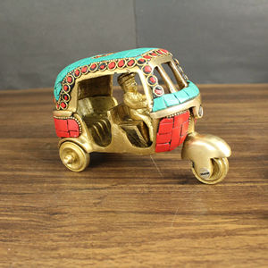 Artesanía Nirmala, Adorno de Latón Chapado en Oro, Estilo Antiguo, Decoración para el Hogar, Adorno de Mesa, Regalo de Inauguración de Casa, Rajasthan - Product Image 4