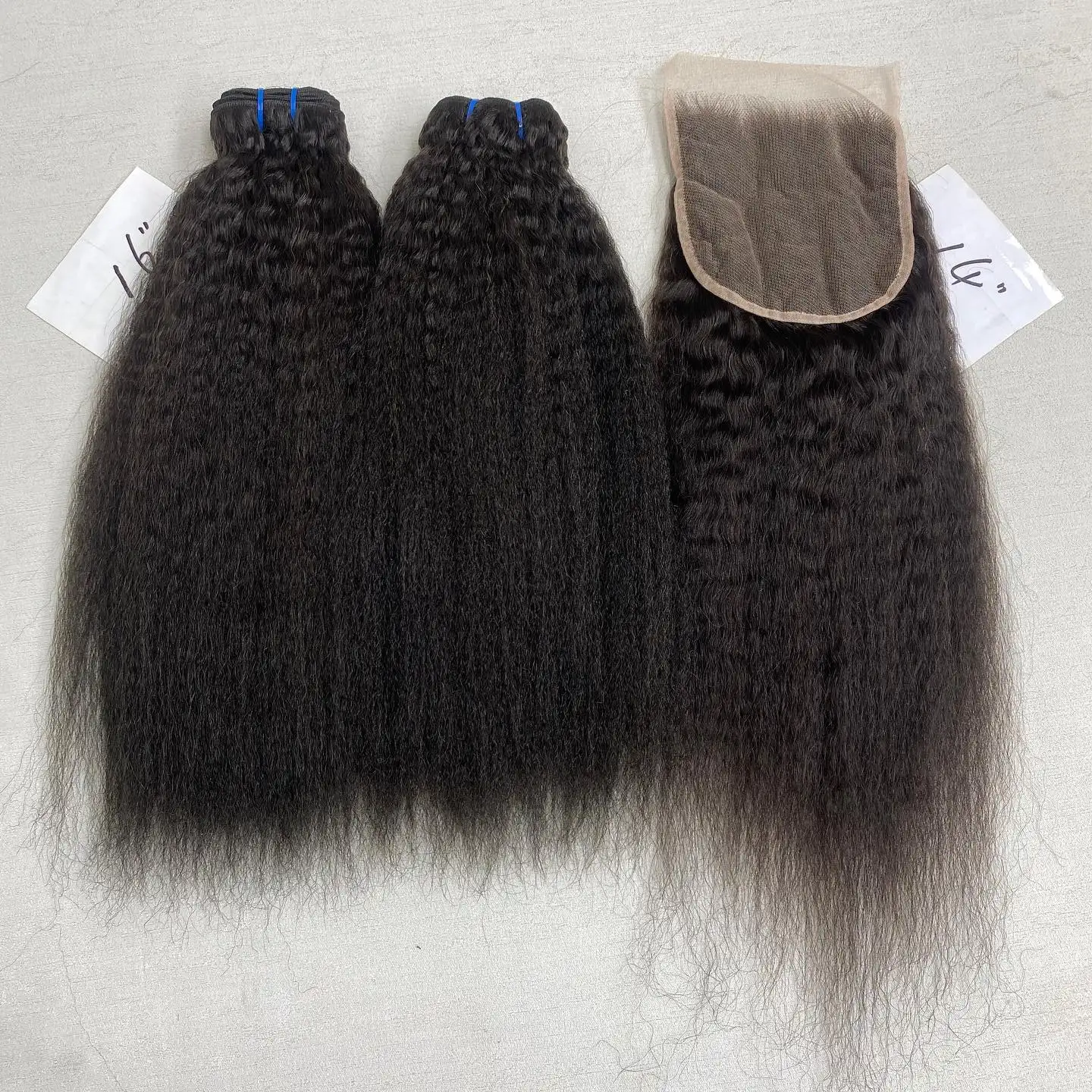 VQ Cheveux Crépus Droite Bundles Extensions de Cheveux Humains Naturel Noir Raw Vietnamien Vierge Bundles Weave