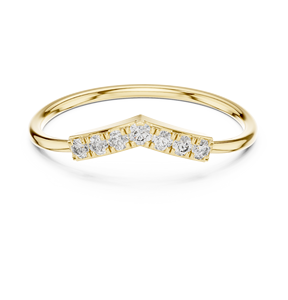 Bague de mariage en or jaune incurvée avec diamant Moissanite pour femme, empilable en forme de V, cadeau de bijoux pour anniversaire - Product Image 3