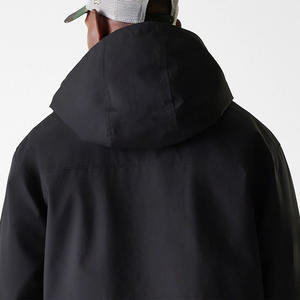 Veste unisexe noire vintage avec col montant, gilet matelassé en losanges amovible à l'intérieur, écologique, imperméable et coupe-vent - Product Image 6