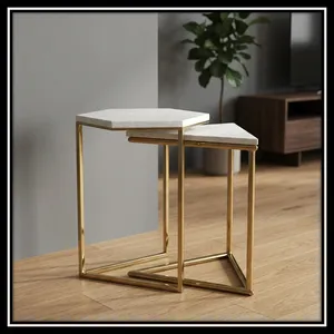 Modern Metal Coffee <b>Table</b> with Tempered <b>Glass</b> Top Minimalist Design Living Room Furniture - Product Image 2
