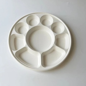 Plato Ecológico con Divisiones para Servir Comidas, Almuerzos y Fiestas, con 9 Compartimentos, para Servicio de Comida para Llevar - Product Image 4