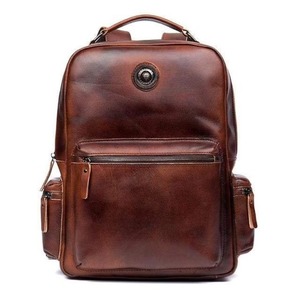 Elegant Vintage Leather <b>Backpack</b> <b>Waterproof</b> Anti-Theft Laptop Rucksack Genuine Leather Daypack LBP-0370 - Product Image 2