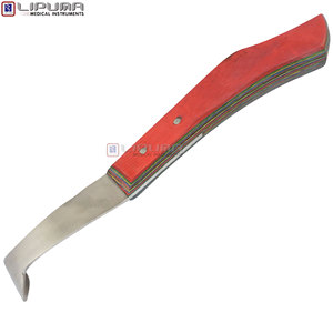 Couteau à ongles double lame LIPUMA 24,5 cm en acier au carbone, outil vétérinaire avec manche solide en fibre rouge pour vaches, chevaux et moutons - Product Image 2