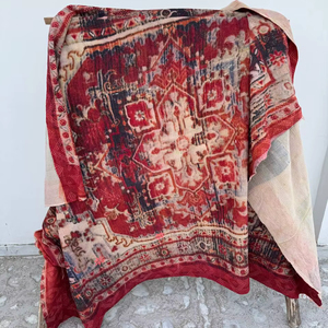 Handcrafted Persian Kantha <b>Quilt</b> Vintage Cotton Bedspread Reversible <b>Throw</b> Blanket Ethnic Bohemian Decor - Product Image 1