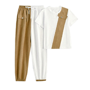 ชุดเซ็ตเสื้อยืดลำลองแฟชั่นใหม่พร้อมกางเกงจ็อกเกอร์สำหรับผู้ชาย ออกแบบโลโก้ได้ตามต้องการ เหมาะสำหรับวิ่งและออกกำลังกาย  แบบสองชิ้น สีสันตัดกัน  รับผลิตตามแบบ ODM สำหรับฤดูหนาว - Product Image 6