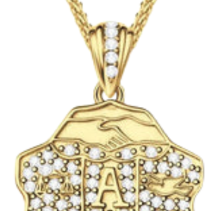   Pendentif Bouclier en Vermeil Doré pour Femme, Élégant, Couleur Or, Breloque Armoirie de Sororité, Bijou Collier, Chaîne Accessoire Vendue - Product Image 5