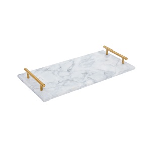 <b>Table</b> Decorate Fruits Coffee Storage Serving <b>Tray</b> With Metal Handle Handmade Manufacturer Marble <b>Tray</b> High Quality Product - Product Image 2