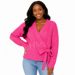 HMR Sisterhood Sorority Women's Autumn Vintage V-Neck Knitted <b>Cardigan</b> <b>Sweater</b> Loose Fit Solid Color Button - Product Image 1