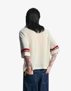 <b>Men</b>’s Oversized Knitted Jersey Breathable Mesh Short Sleeve Streetwear Summer T-Shirt Wholesale OEM ODM - Product Image 4