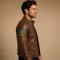 Veste en cuir pour homme de qualité supérieure, vêtements de mode pour homme, veste en cuir avec matériau en cuir véritable, doublure intérieure douce, coutures durables