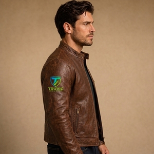 Premium <b>Men</b> <b>Leather</b> <b>Jacket</b> Fashion Apparel <b>Men</b> <b>Leather</b> <b>Jacket</b> With <b>Genuine</b> <b>Leather</b> Material Soft Inner Lining Durable Stitching - Product Image 3