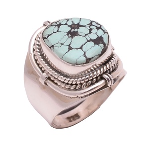 925เงินสเตอร์ลิงธรรมชาติแหวนสีฟ้าครามอินเดียเครื่องประดับจำนวนมากขายส่งปรับแหวนเงินอินเดียเครื่องประดับซัพพลายเออร์ - Product Image 1