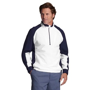 <b>Men's</b> Navy Blue Hooded Quarter-Zip Windbreaker <b>Jacket</b> Casual Outdoor Sportswear Lightweight Polyester <b>Blouson</b> Coat Autumn Wear - Product Image 3