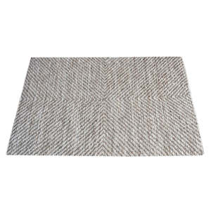 Tapis rectangulaire en polyester recyclé tissé à la main, style classique, motif chevron, poils plats, écologique - Product Image 2