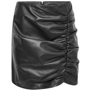 Women's <b>High</b> Waist Faux Leather Mini Pencil Skirt Ruched Shiny Solid Sexy Club Style All Seasons Wear - Product Image 4