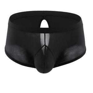 Men's Underwear Sexy Small <b>Boxers</b> Pure Color Ice Silk Summer Sports Stretch Comfortable Gay Briefs - Product Image 5